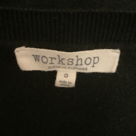 WORKSHOP REPUBLIC BLACK & GRAY LONG SLEEVE STARS & STRIPE SWEATER/ Size S - Picture 8 of 9